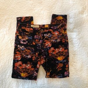 Anthropologie Pilcro Floral Skinny Corduroy Jeans